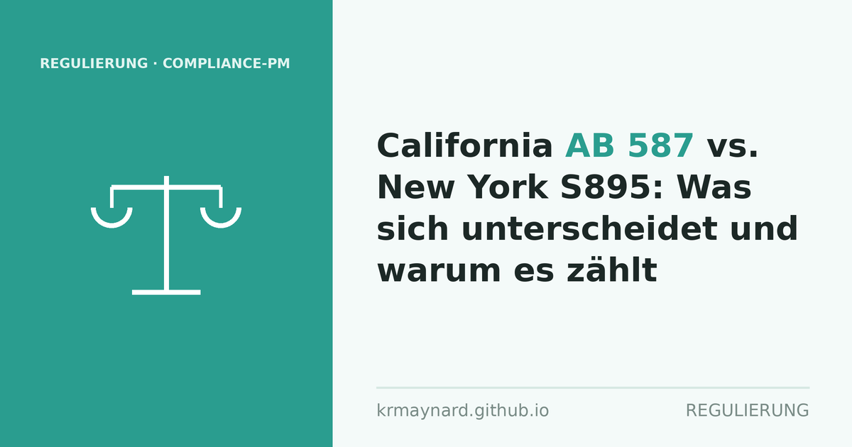 Artikel-Titelbild: California AB 587 vs. New York S895: Was sich unterscheidet und warum es zählt