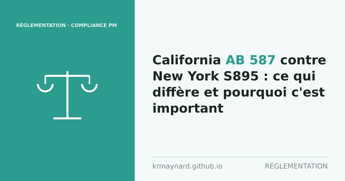 En-tête de l'article : California AB 587 contre New York S895 : ce qui diffère et pourquoi c'est important