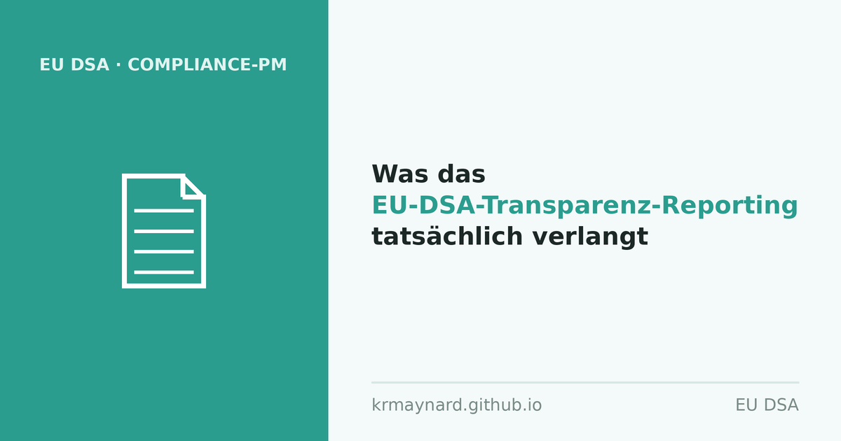 Artikel-Titelbild: Was das EU-DSA-Transparenz-Reporting tatsächlich verlangt