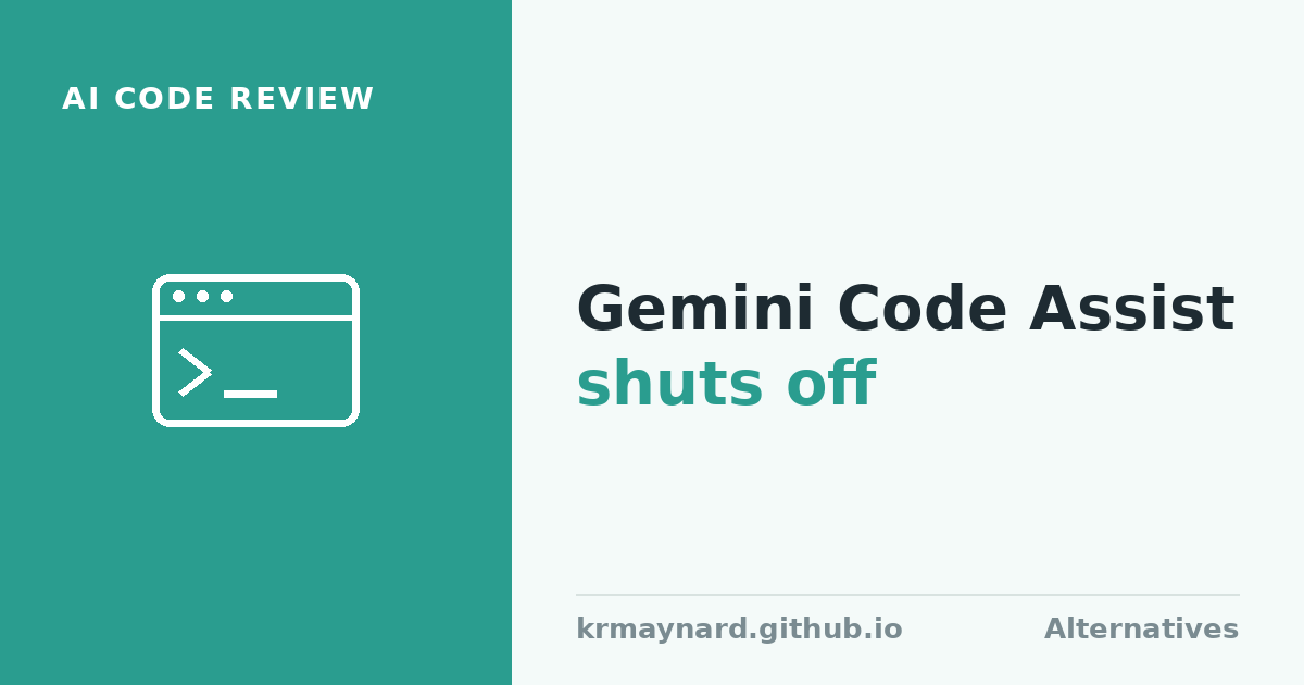 Article header: Gemini Code Assist's GitHub reviewer shuts off today, where to go next