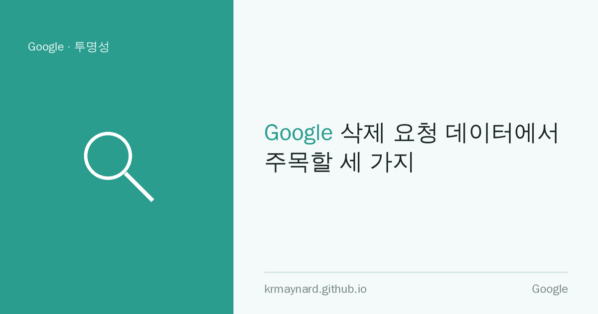 글 헤더 이미지: Google 삭제 요청 데이터에서 주목할 세 가지