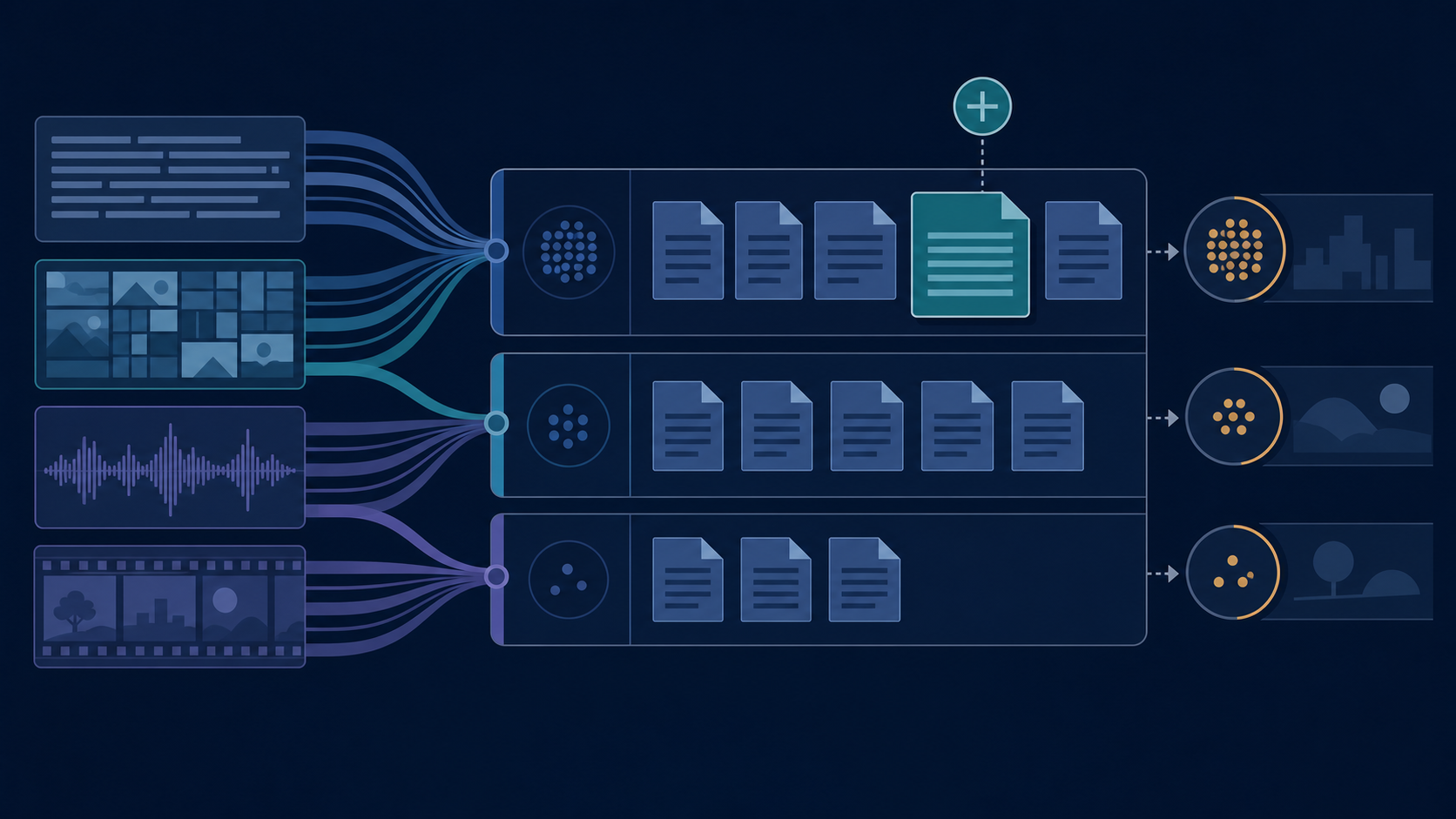 Abstract comparison of AI training-data disclosures across three broad reporting bands